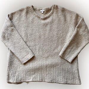 J. Jill PureJill cozy and cushy beige wool blend crew neck pullover sweater MP